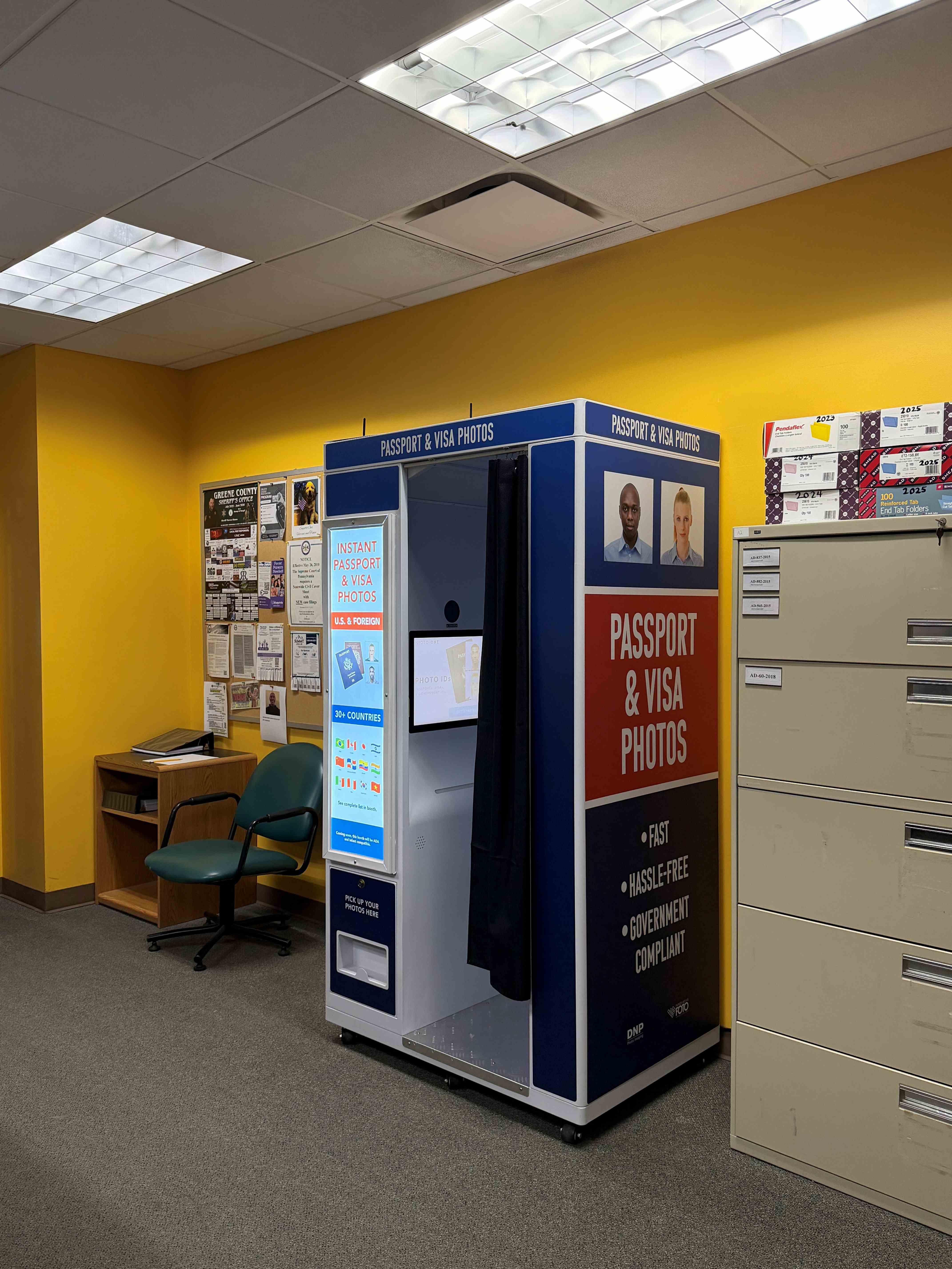 Photograph of Passport Photo Booth in the Greene County Prothonotary's Office